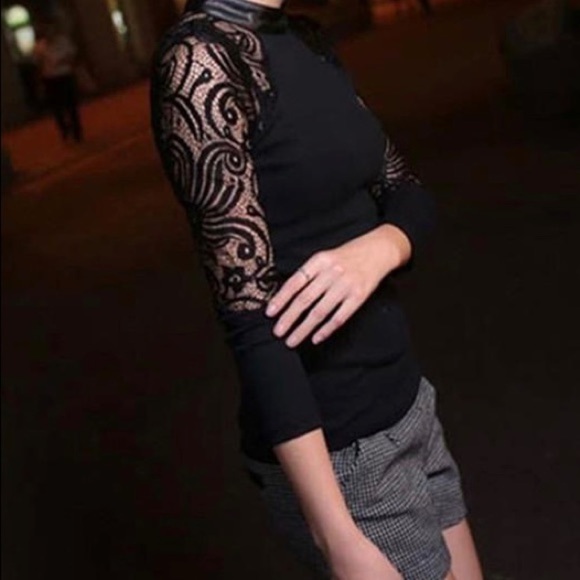 Black Crochet Long Sleeve Blouse Available - Picture 2 of 6
